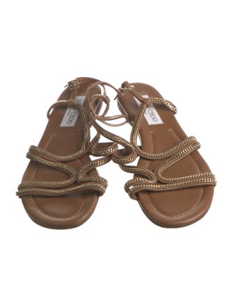 Jimmy Choo Nickel Leather Slingback Sandals