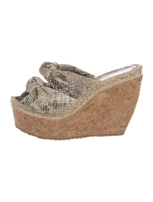 Jimmy Choo Embossed Leather Animal Print Espadrilles
