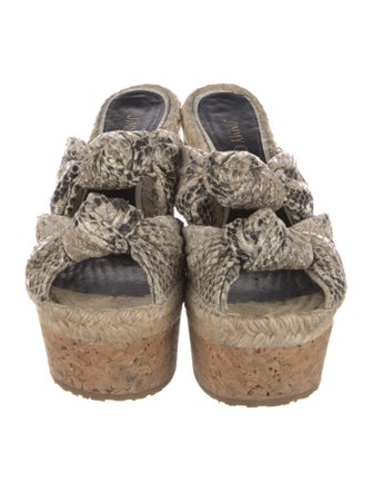 Jimmy Choo Embossed Leather Animal Print Espadrilles