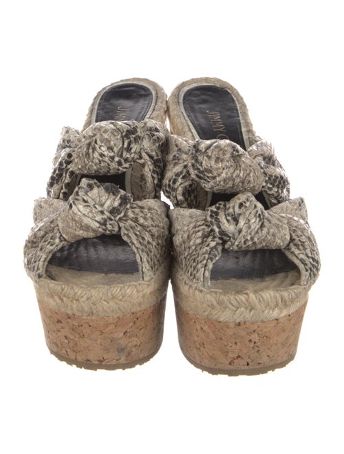 Jimmy Choo Embossed Leather Animal Print Espadrilles
