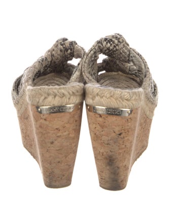 Jimmy Choo Embossed Leather Animal Print Espadrilles