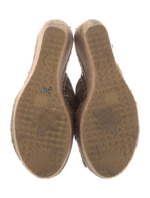 Jimmy Choo Embossed Leather Animal Print Espadrilles