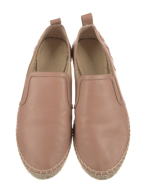 Jimmy Choo Leather Whipstitch Trim Espadrilles