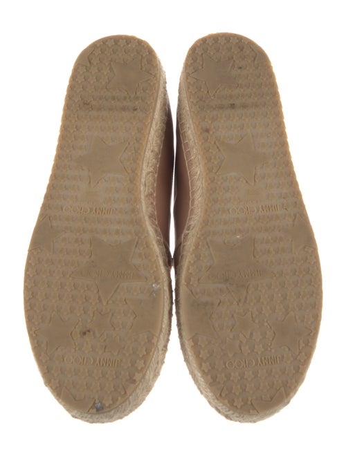 Jimmy Choo Leather Whipstitch Trim Espadrilles
