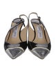 Jimmy Choo Patent Leather Colorblock Pattern Slingback Sandals