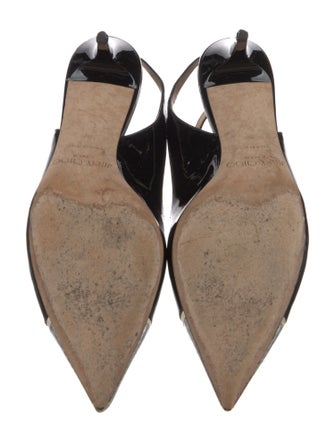 Jimmy Choo Patent Leather Colorblock Pattern Slingback Sandals