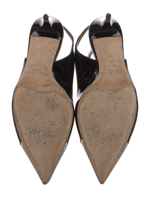 Jimmy Choo Patent Leather Colorblock Pattern Slingback Sandals