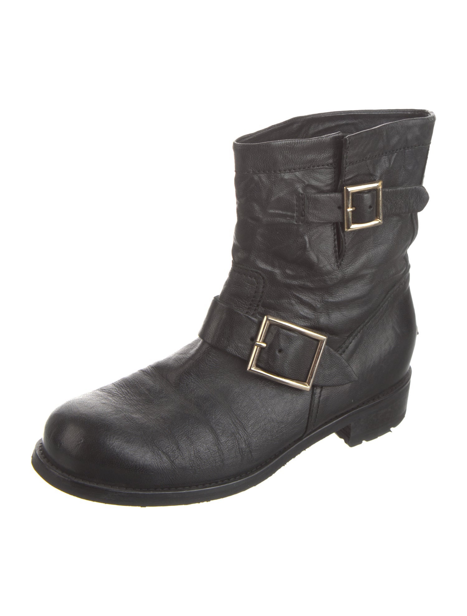 Jimmy Choo Youth Leather Moto Boots