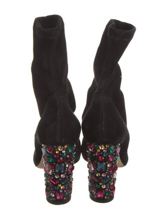 Jimmy Choo Suede Crystal Embellishments Sock Boots