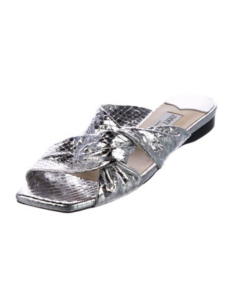 Jimmy Choo Leather Printed Slides