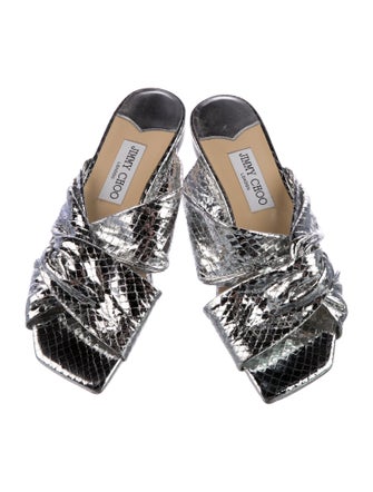 Jimmy Choo Leather Printed Slides