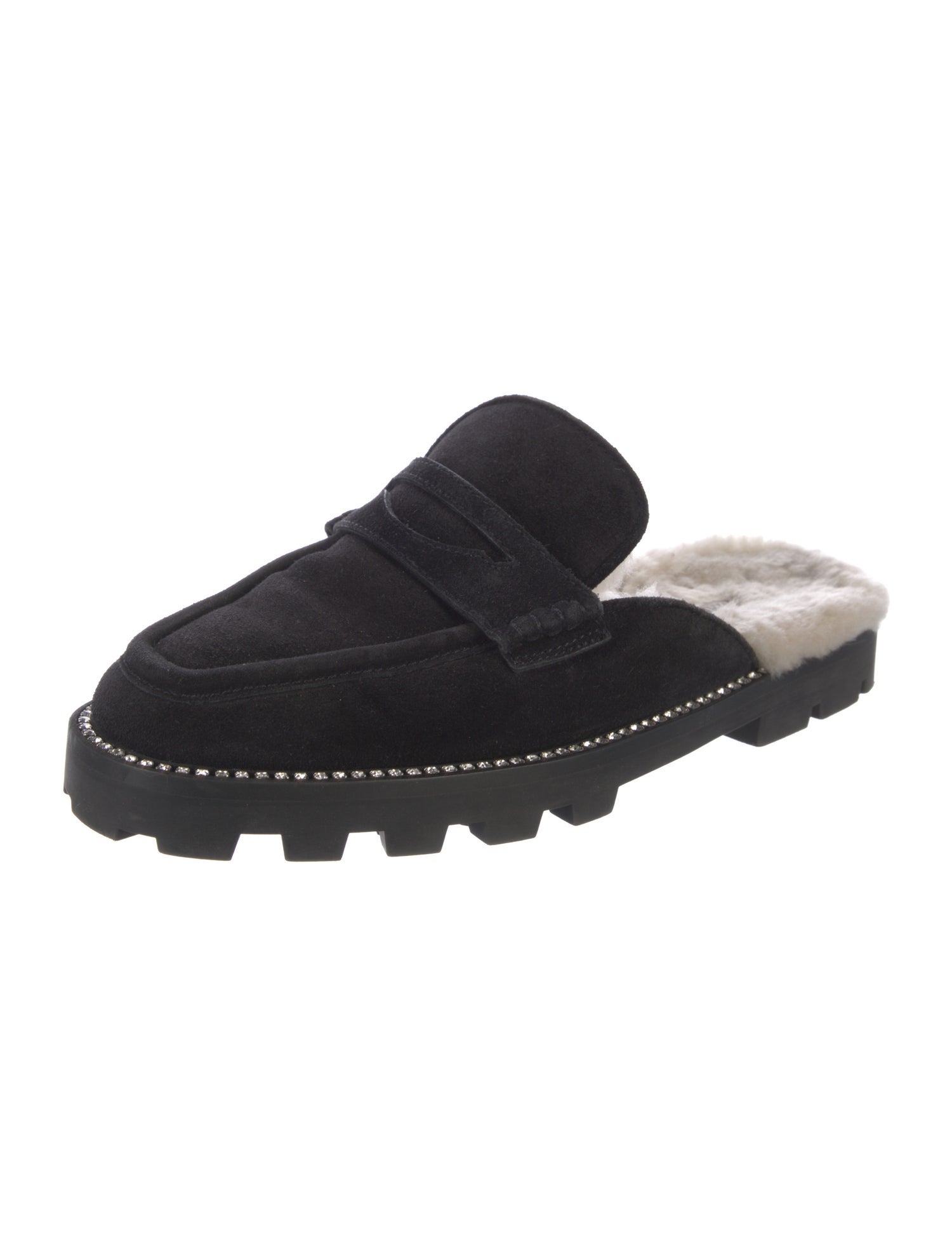 Jimmy Choo Suede Crystal Embellishments Mules