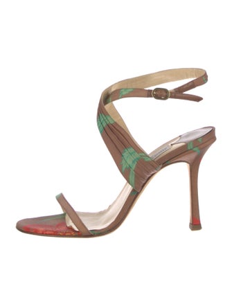 Jimmy Choo Satin Printed Sandals