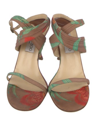 Jimmy Choo Satin Printed Sandals