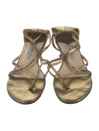 Jimmy Choo Leather T-Strap Sandals