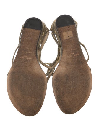 Jimmy Choo Leather T-Strap Sandals