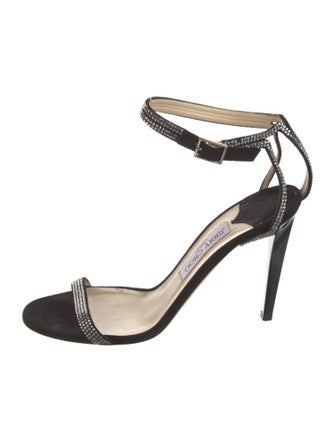 Jimmy Choo Suede Crystal Embellishments Sandals
