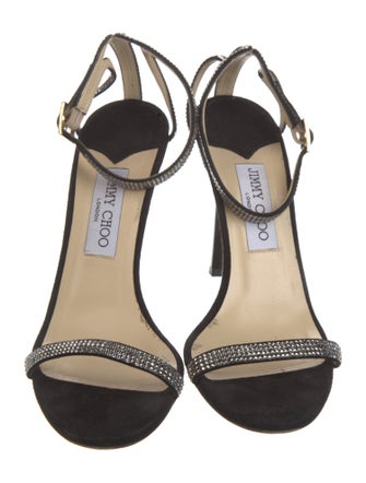 Jimmy Choo Suede Crystal Embellishments Sandals