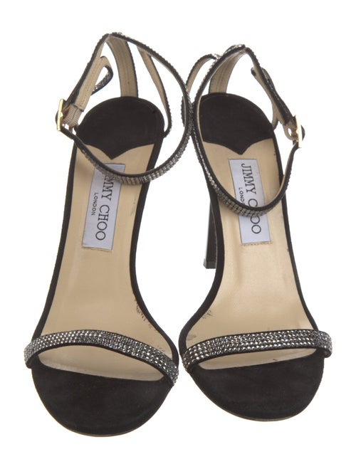 Jimmy Choo Suede Crystal Embellishments Sandals