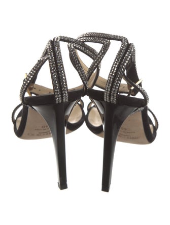 Jimmy Choo Suede Crystal Embellishments Sandals
