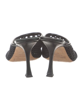 Jimmy Choo Leather Crochet Trim Slides