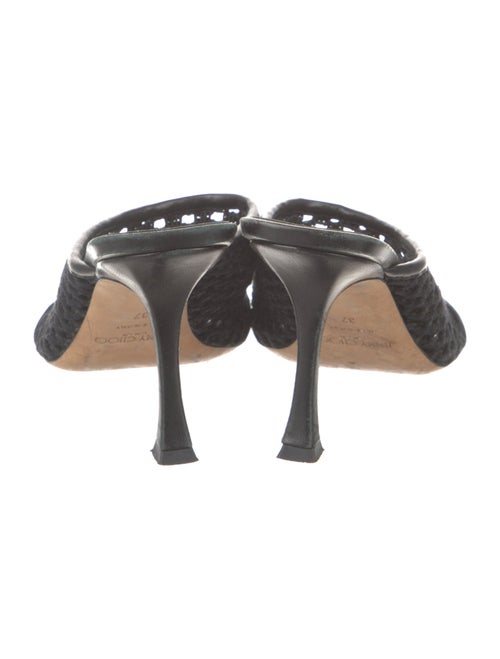 Jimmy Choo Leather Crochet Trim Slides