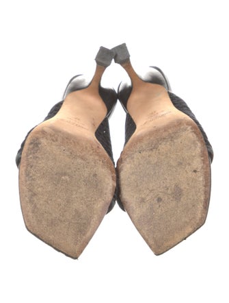 Jimmy Choo Leather Crochet Trim Slides