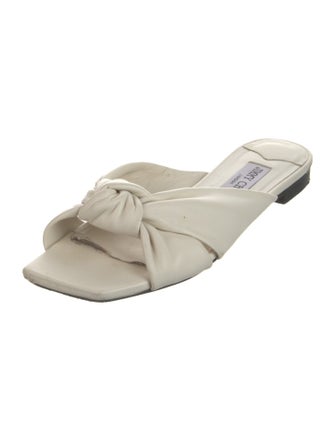 Jimmy Choo Leather Embroidered Accent Slides