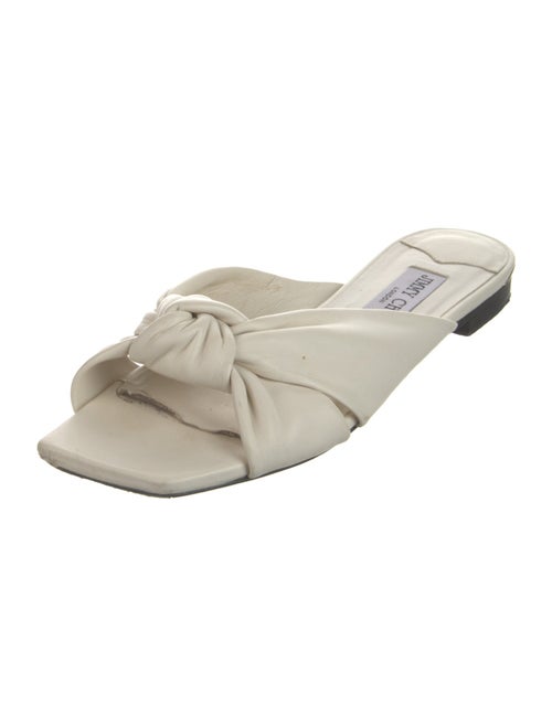 Jimmy Choo Leather Embroidered Accent Slides