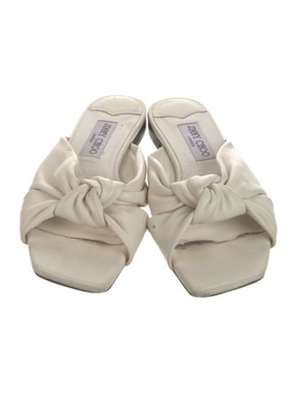 Jimmy Choo Leather Embroidered Accent Slides