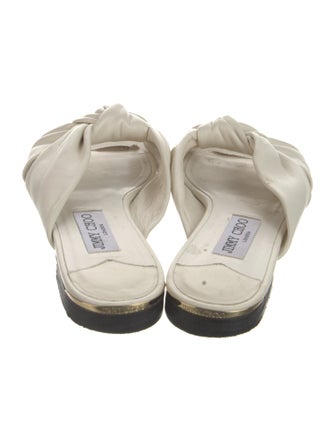 Jimmy Choo Leather Embroidered Accent Slides
