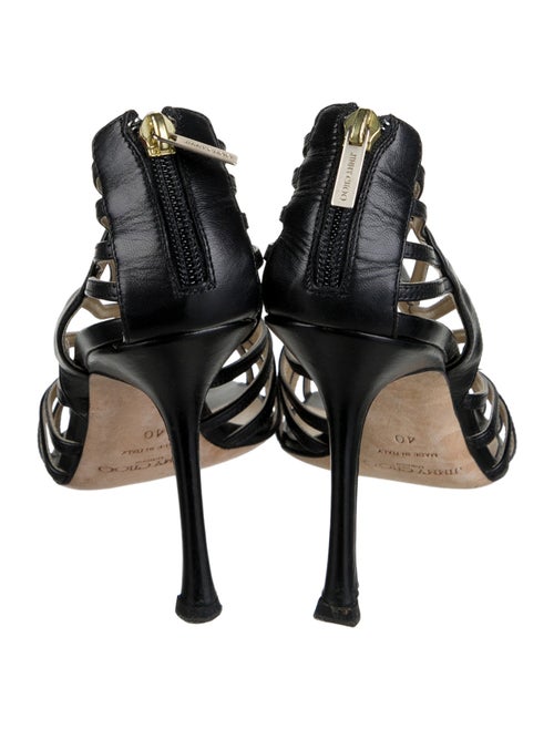 Jimmy Choo Leather Cutout Accent Slingback Sandals