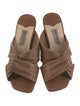 Jimmy Choo Leather Pleated Accents Slides