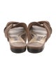 Jimmy Choo Leather Pleated Accents Slides
