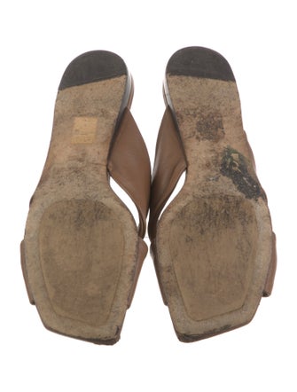 Jimmy Choo Leather Pleated Accents Slides