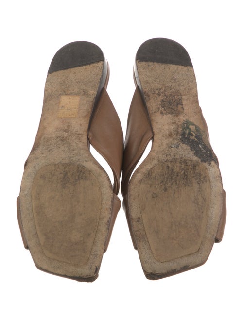 Jimmy Choo Leather Pleated Accents Slides