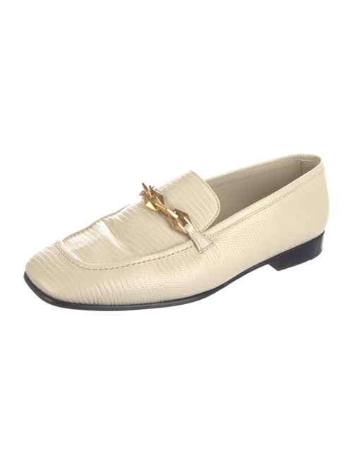 Jimmy Choo Leather Chain-Link Accents Loafers