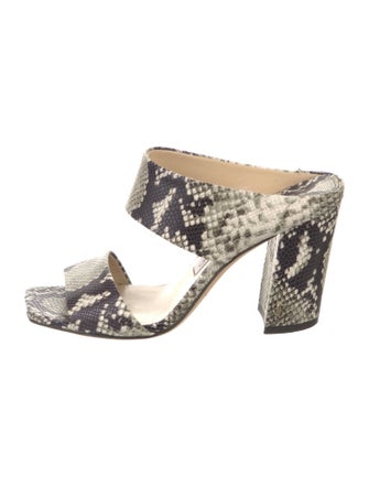 Jimmy Choo Leather Animal Print Slides