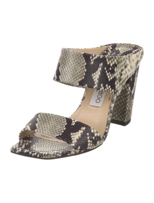 Jimmy Choo Leather Animal Print Slides
