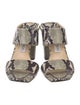 Jimmy Choo Leather Animal Print Slides