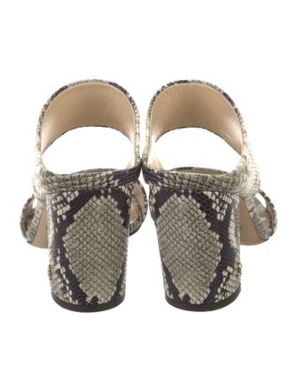 Jimmy Choo Leather Animal Print Slides