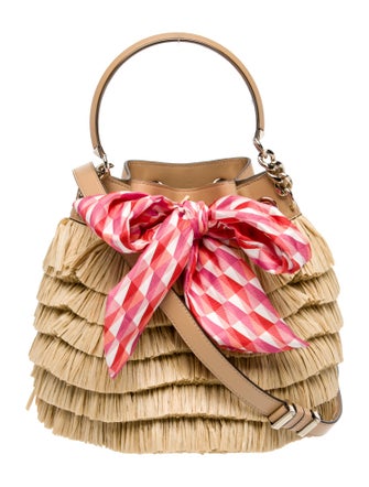 Jimmy Choo Raffia Bon Bon Fringed
