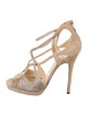 Jimmy Choo Suede Crystal Embellishments Sandals