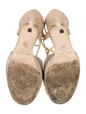 Jimmy Choo Suede Crystal Embellishments Sandals