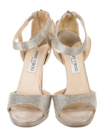 Jimmy Choo Suede Crystal Embellishments Sandals