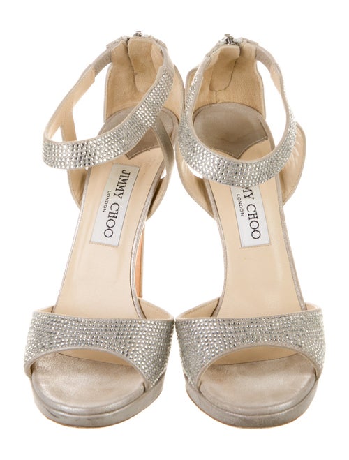 Jimmy Choo Suede Crystal Embellishments Sandals