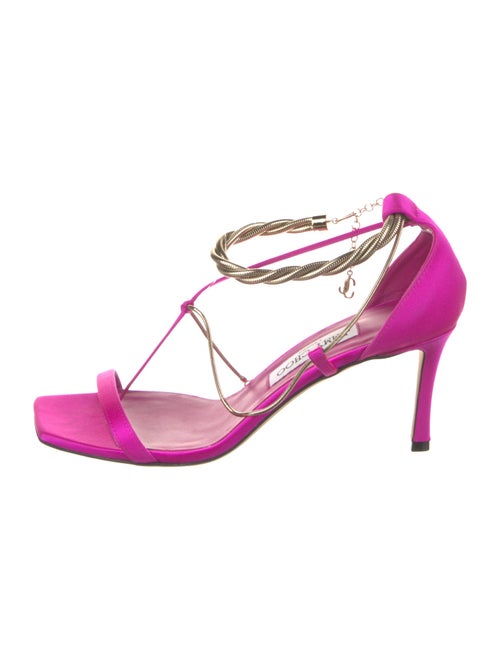 Jimmy Choo Oriana 75 Satin T-Strap Sandals