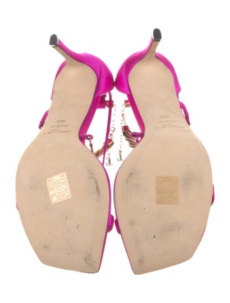 Jimmy Choo Oriana 75 Satin T-Strap Sandals