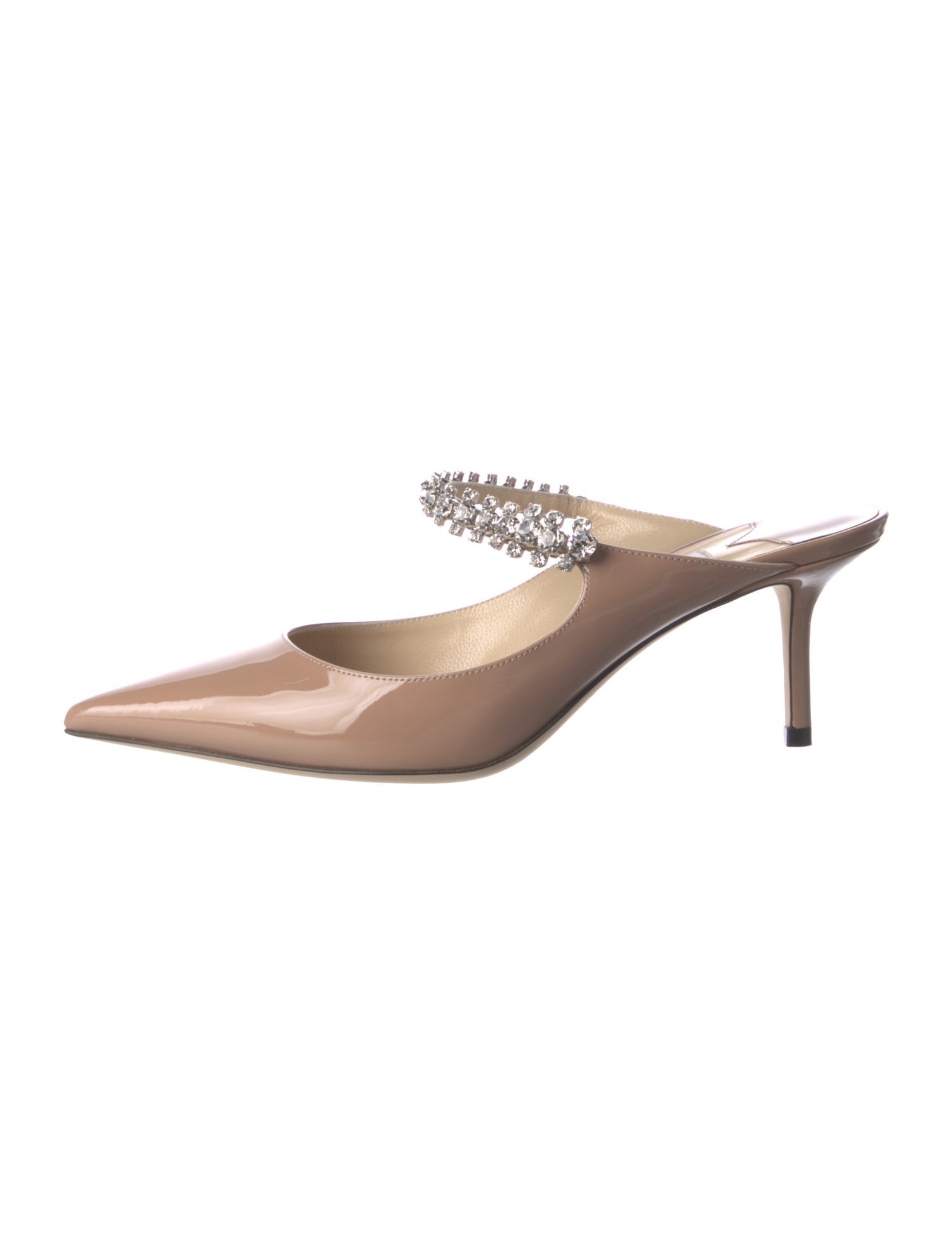 Jimmy Choo Patent Leather Crystal Embellishments Mules