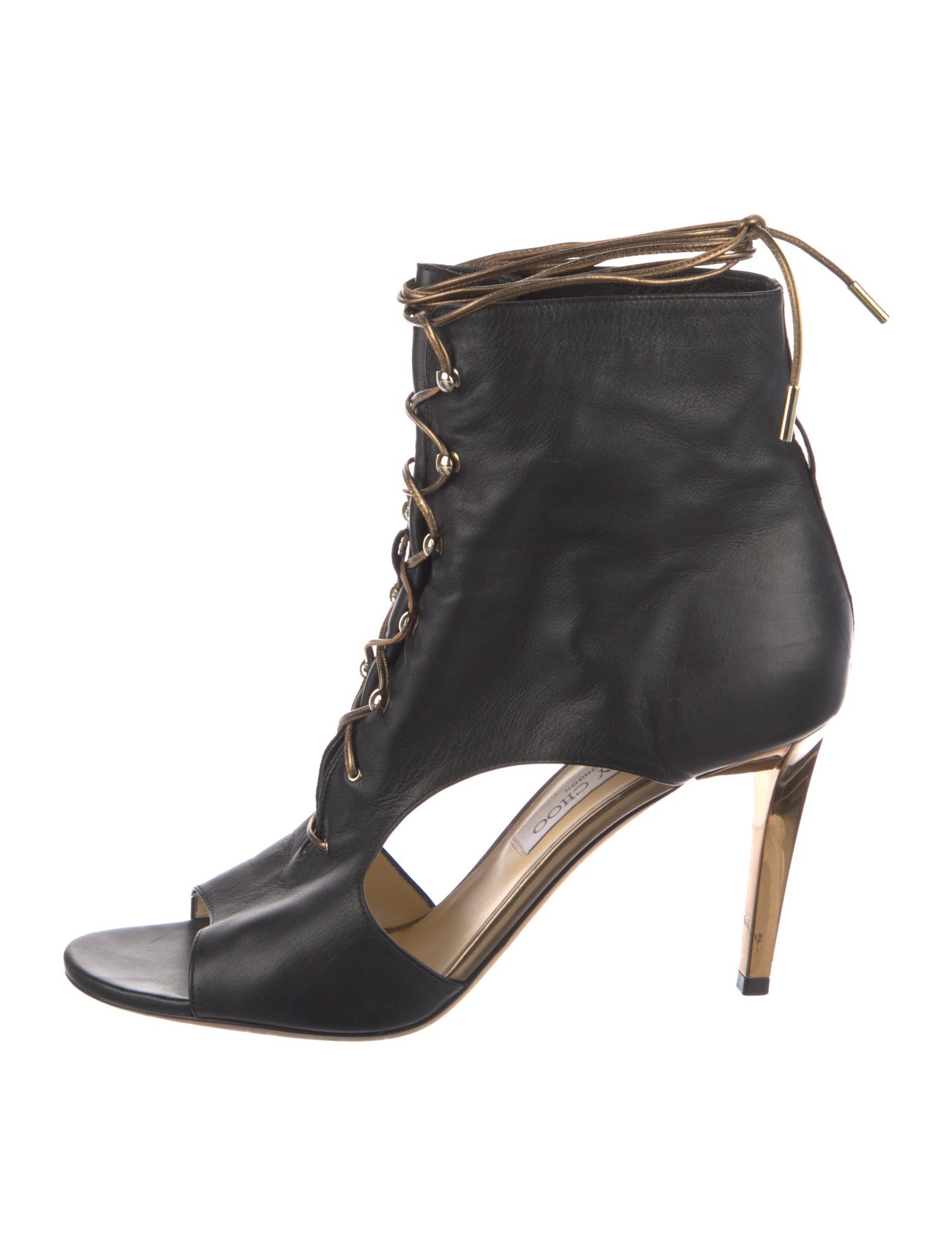 Jimmy Choo Leather Cutout Accent Gladiator Sandals